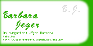 barbara jeger business card