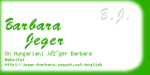 barbara jeger business card